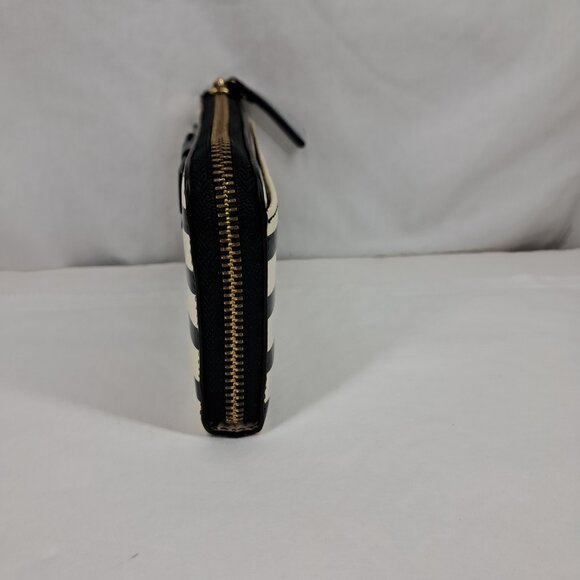 Kate Spade Chelsea Park Nisha Black Cream Bow & Stripe Wallet - Picture 3 of 12